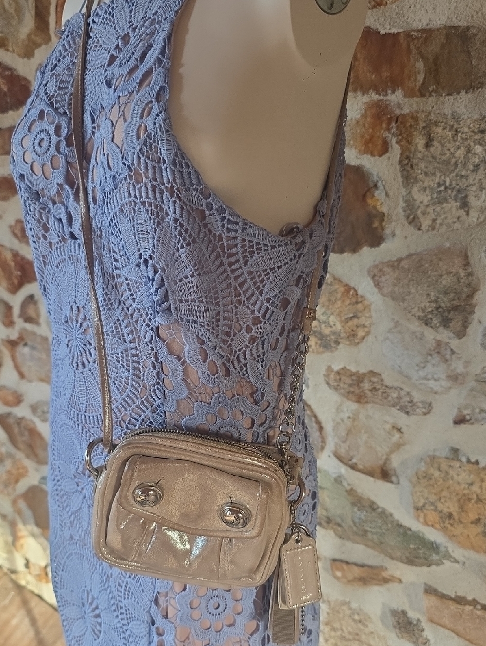 Coach Beige Crossbody Bag with Face Design